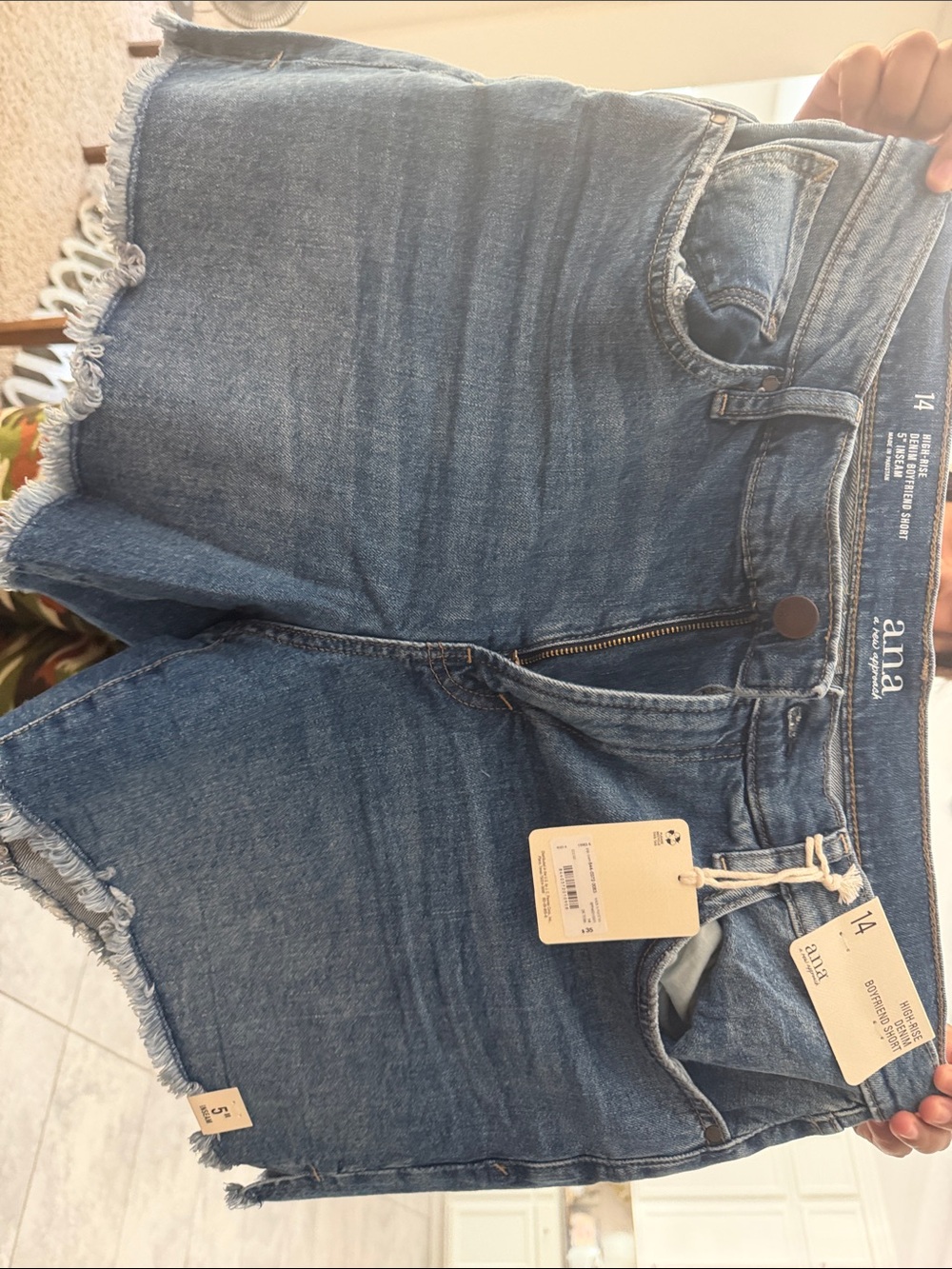 a.n.a Dark Blue Denim Boyfriend Short - Picture 5 of 7